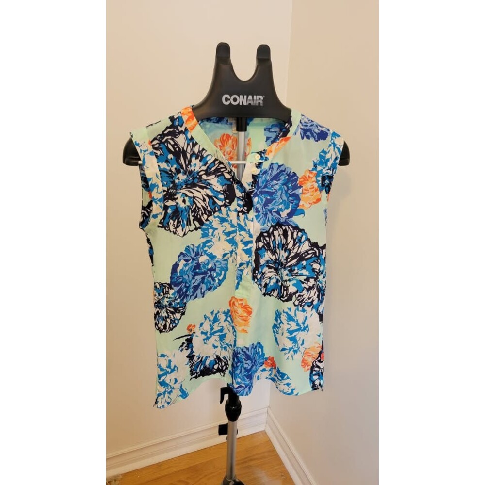 J CREW floral sleeveless blouse